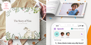 the story of you and qeepsake are two good housekeeping picks for best presents for new parents