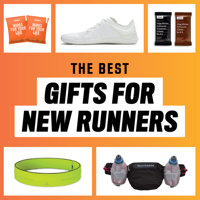the best gifts for new runners, fitl og, wipes, shoes, rx bars, foam roller, earbuds, smartwatch, gloves, belts, hair ties, sunglasses, charge gel