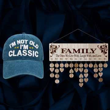 best gifts for seniors- im not old im classic hat wooden family date calendar custom pet print im not old im classic hat wooden family date calendar custom pet print
