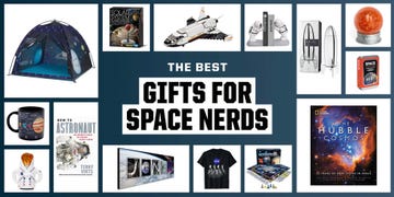 galaxy tent, lego spaceship set, astronaught book ends, rocket drink shaker, space monopoly, galaxy mug, and more gifts for space nerds