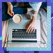online shopping in bed with a coffee online shopping in bed with a coffee