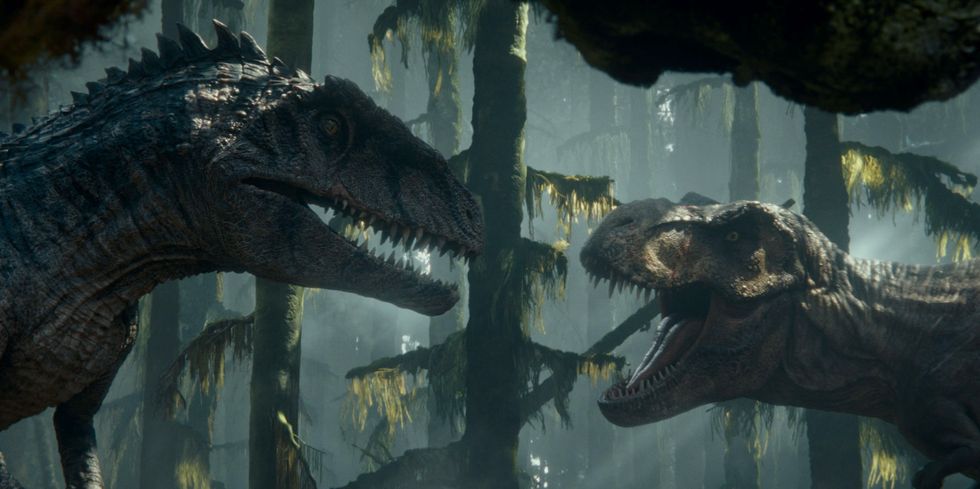 giganotosaurus and a t rex, jurassic world dominion