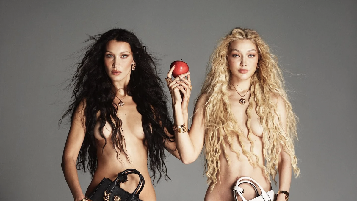 1200px x 675px - Gigi and Bella Hadid go completely naked for new Versace campaign