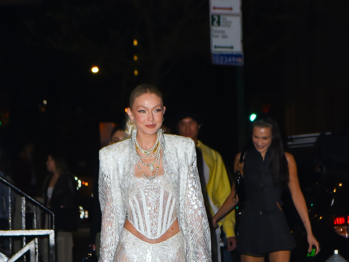 Gigi Hadid Stuns In Sheer Lace Suit For Her 27th Birthday Party