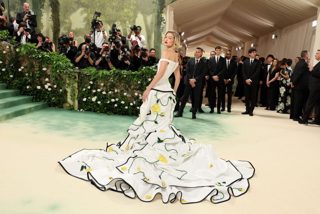 Gigi Hadid's 2024 Met Gala Fashion Is a Structural Thom Browne Dress