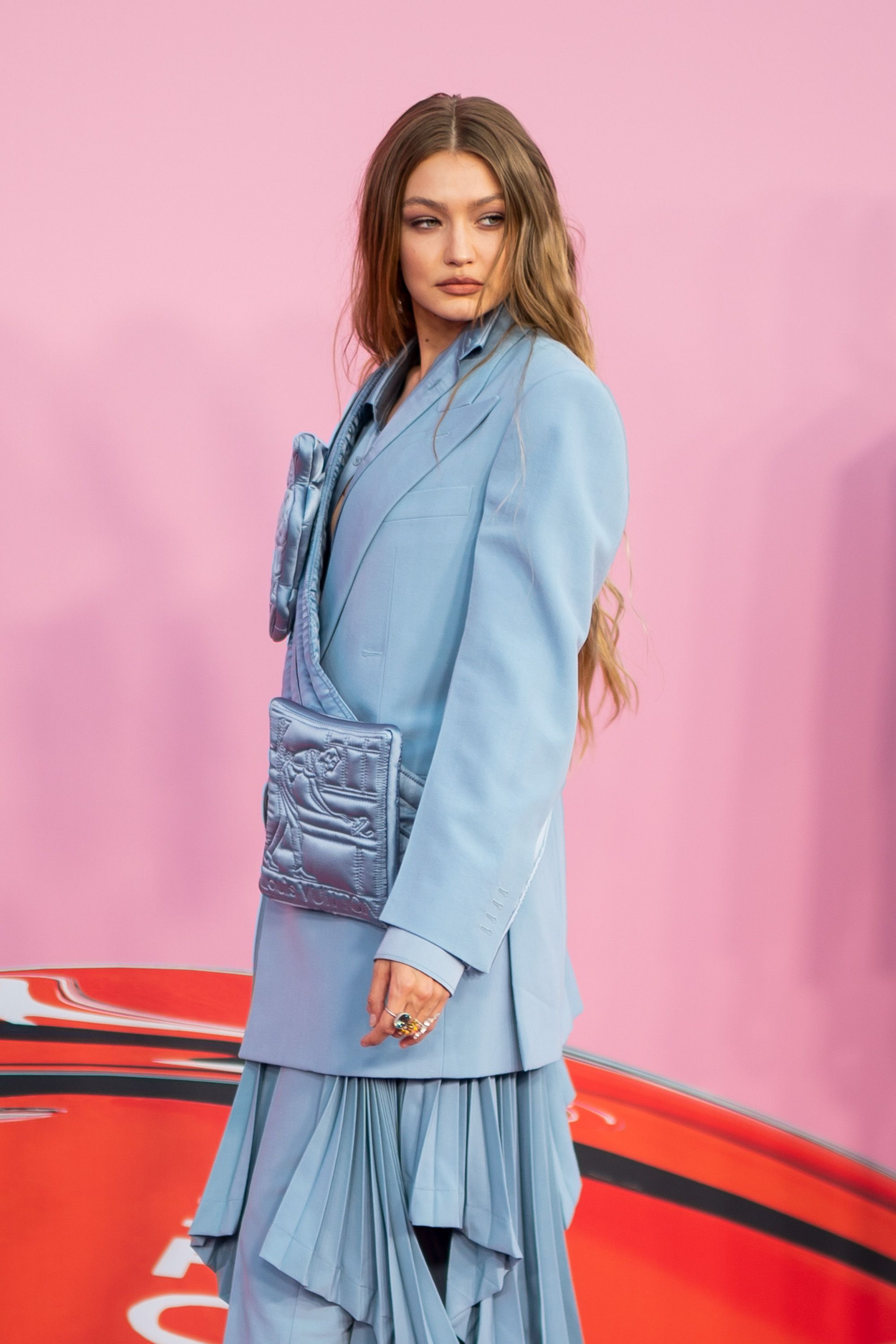 Gigi Hadid Swaps Out Millennial Pink for Baby Blue