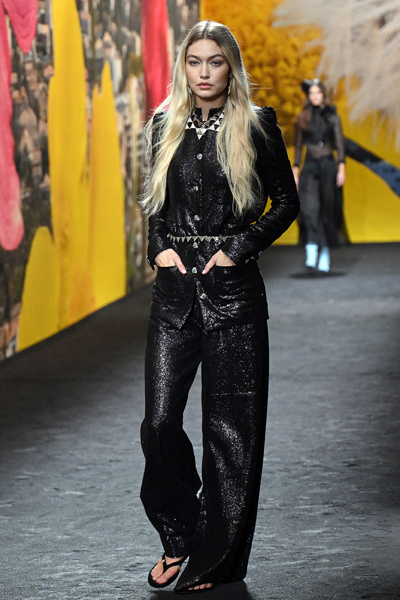 gigi hadid walks the runway during the versace fashion show spring