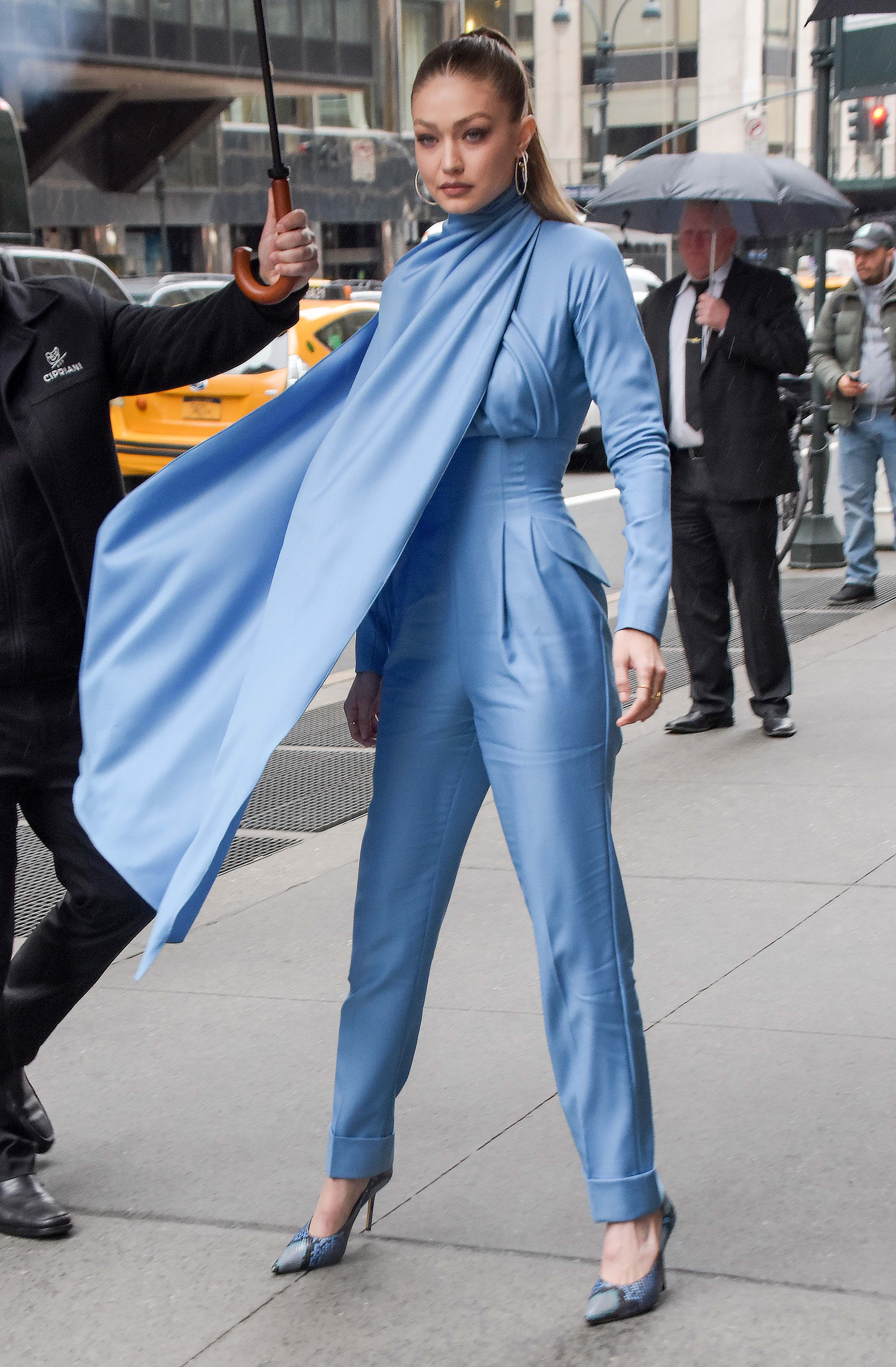 Gigi Hadid proves she's a street style superhero in caped Emilia Wickstead  jumpsuit