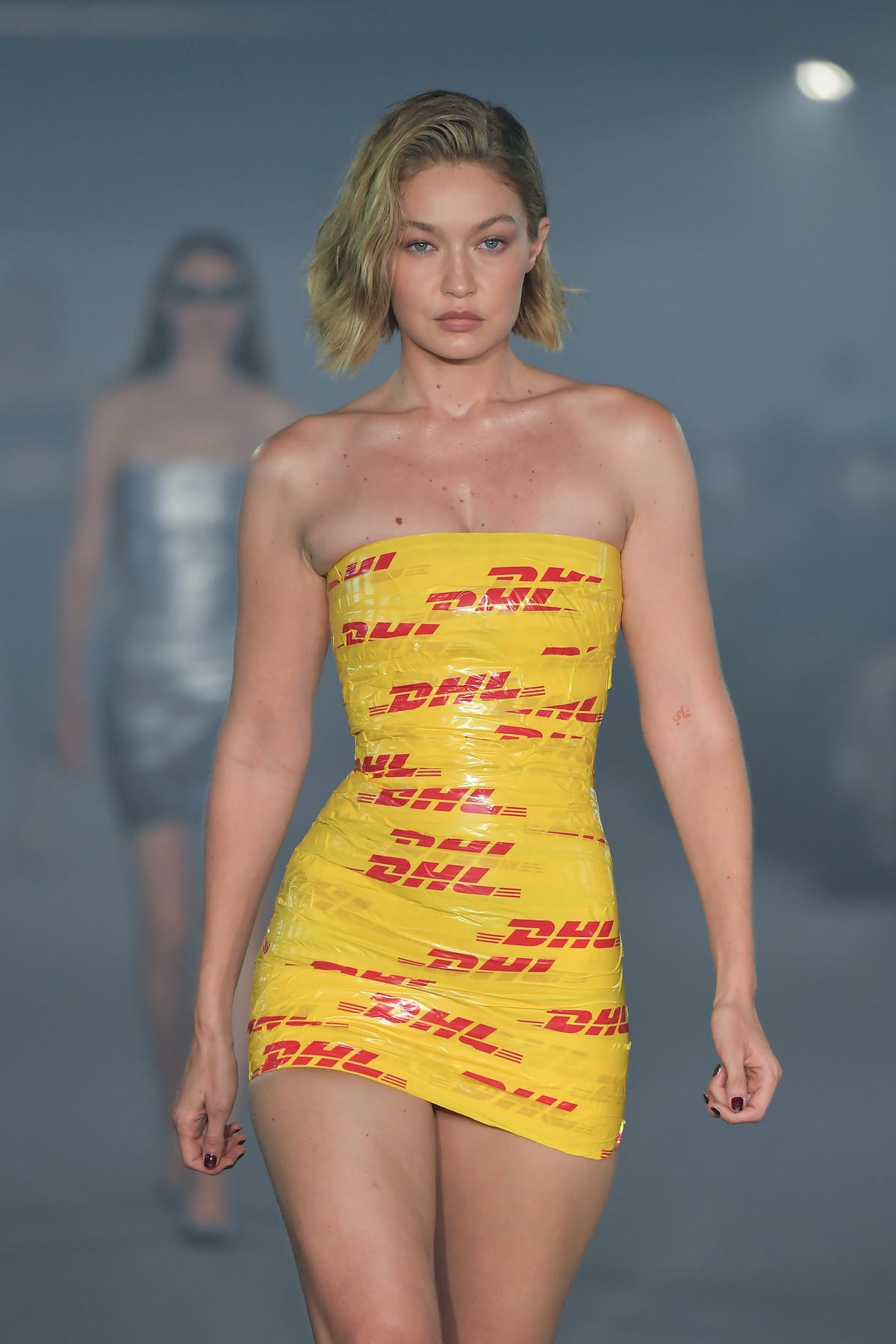 Gigi Hadid Rocked a Mini Dress Made *Entirely* Of Packing Tape