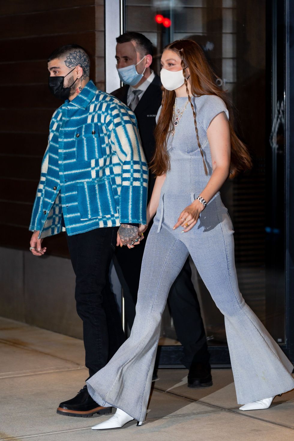 Shop Gigi Hadid's Blue Ribbed Maternity Tank Dress