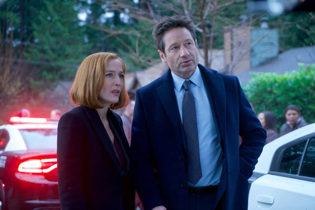 fox's "the x files"   second chapter  gillian anderson  david duchovny