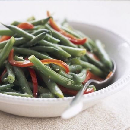 healthy diabetic thanksgiving recipes ginger and garlic green beans with red bell pepper strips