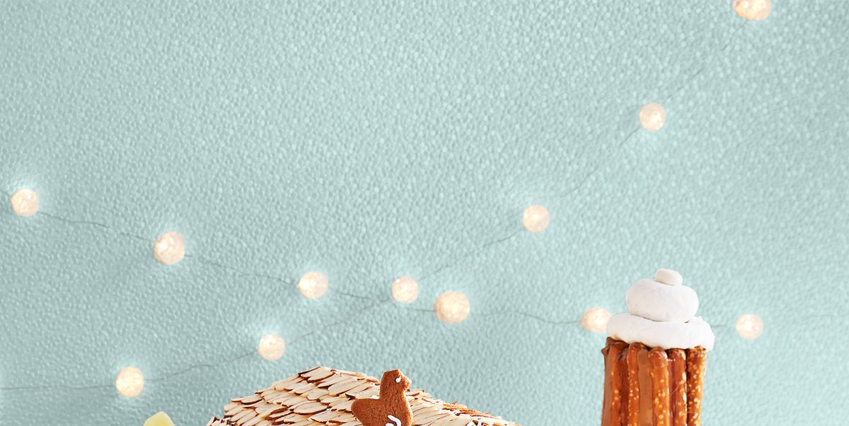 Christmas Gingerbread House Kit with Light Cardboard Christmas Craft Kit  DIY Build Gingerbread House Supplies for Boy Girl Kids Holiday Fun Party  Game
