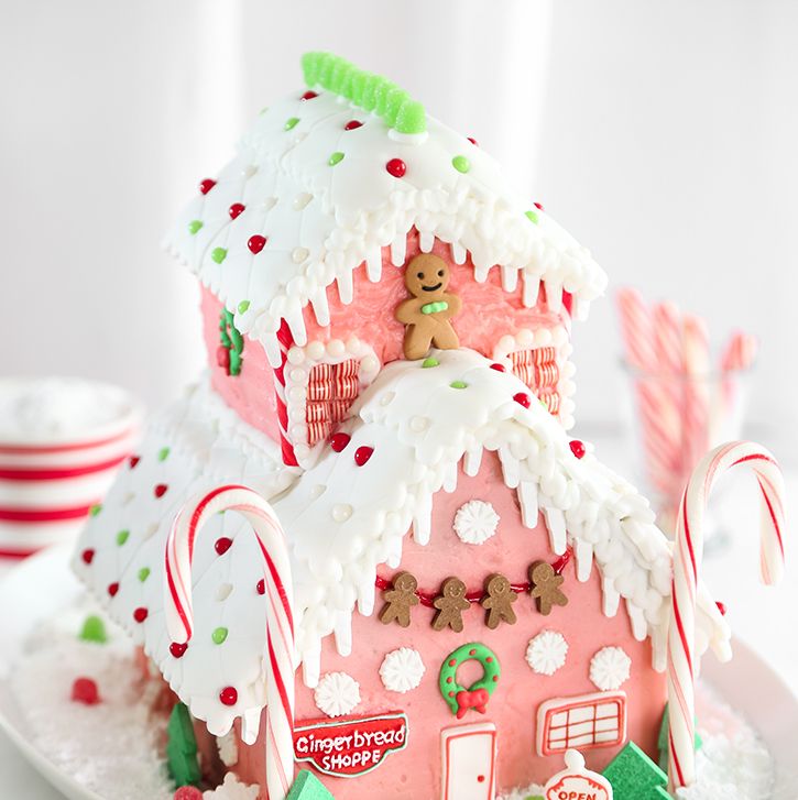 gingerbread house decorations pink