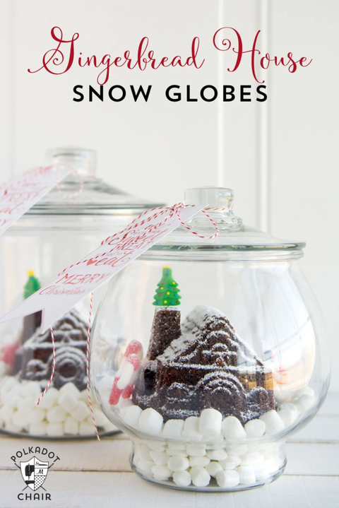 gingerbread house ideas snow globe