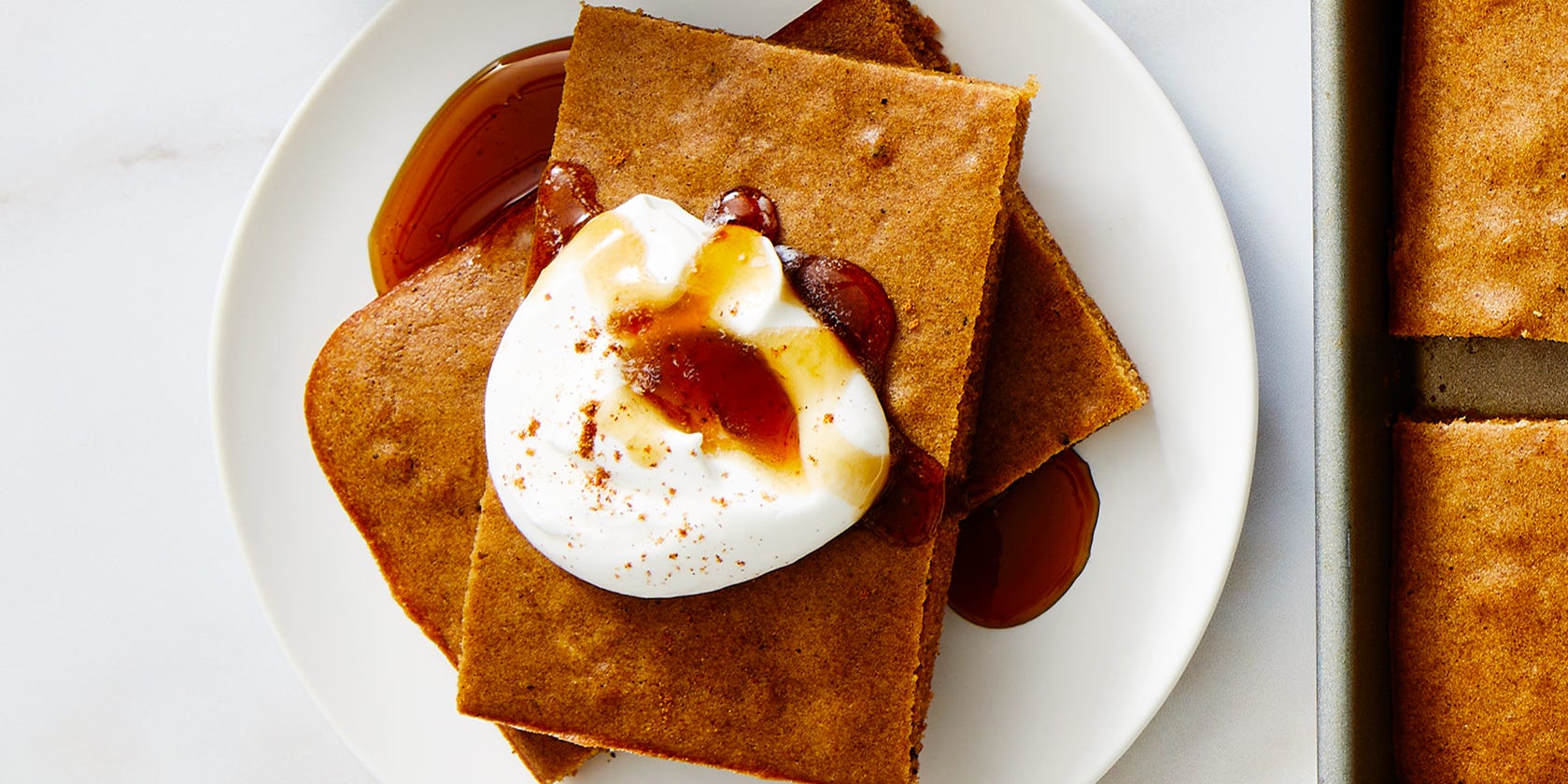 Our Gingerbread Latte Sheet-Pan Pancake Is The Best Way To Serve A Holiday Brunch Crowd