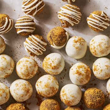 gingerbread truffles covered in crushed gingersnaps and icing