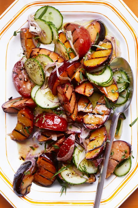 cookout menu - Gingery Grilled Stone Fruit and Cucumber Salad