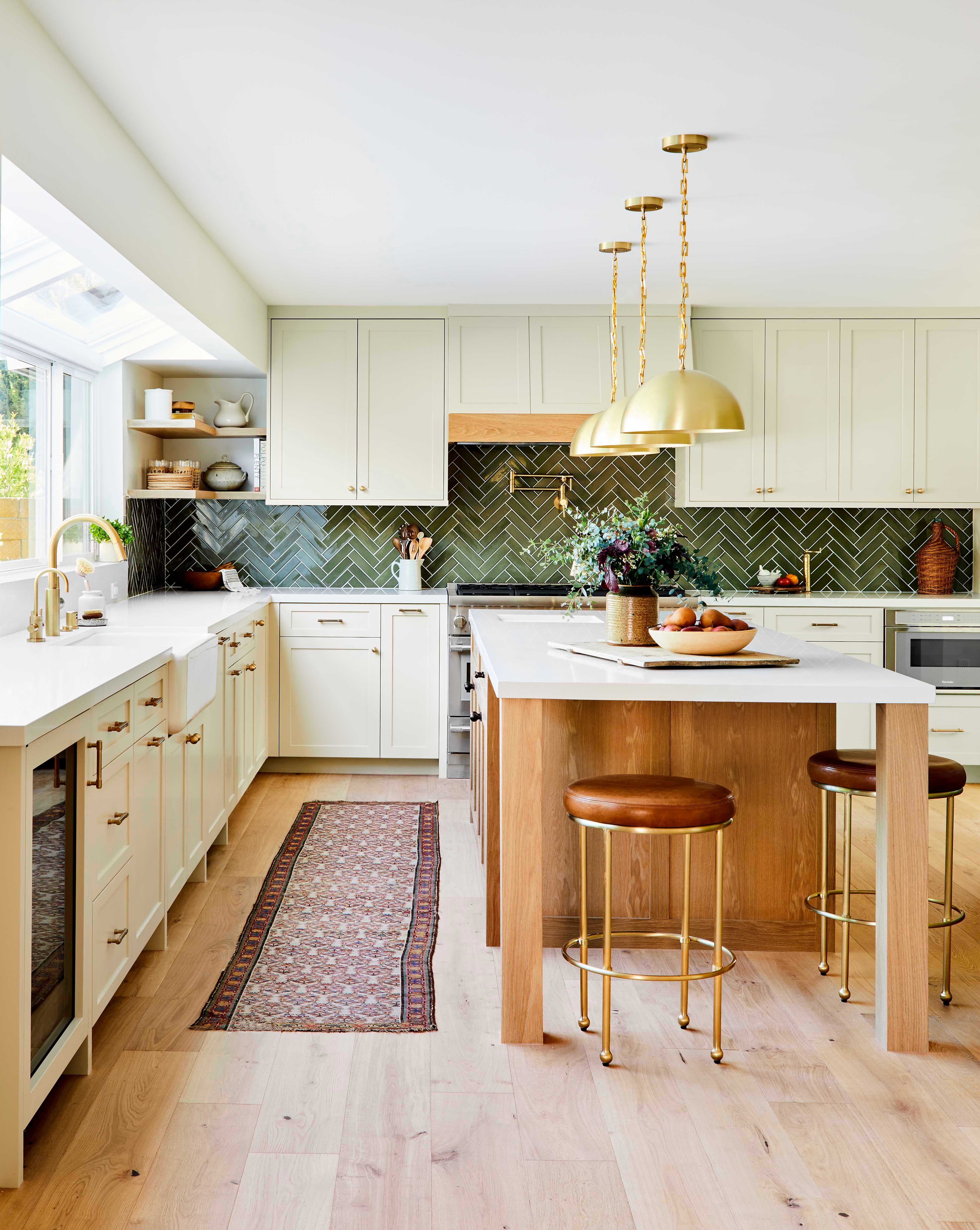 brown and cream kitchens