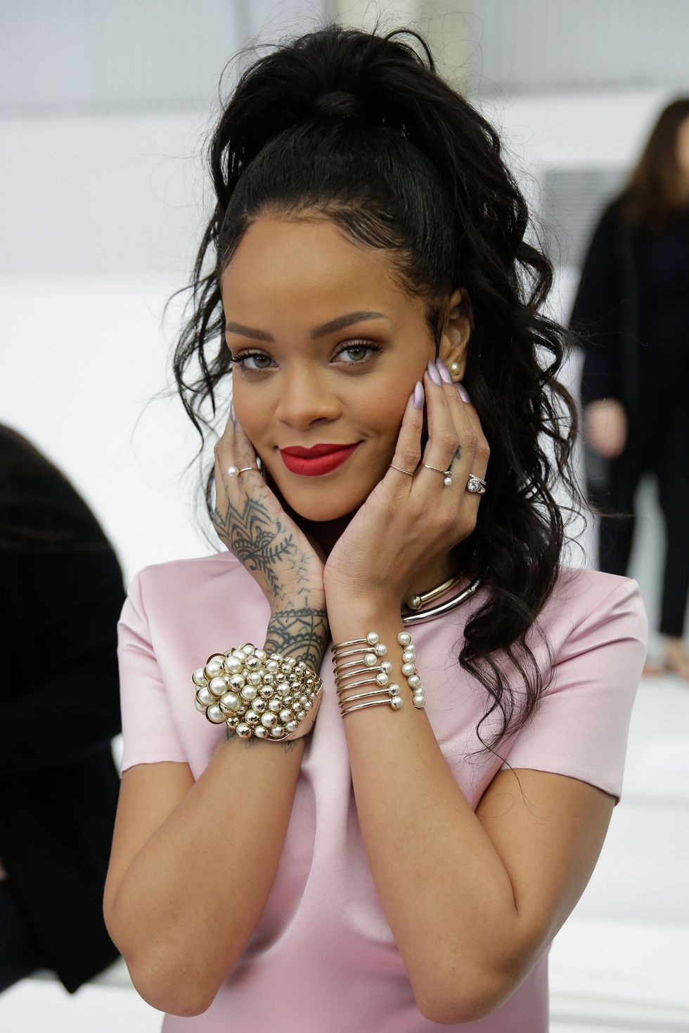 brooklyn, ny   may 07  rihanna attends the christian dior cruise 2015 show at brooklyn navy yard on may 7, 2014 in the brooklyn borough of brooklyn, new york  photo by jp yimgetty images