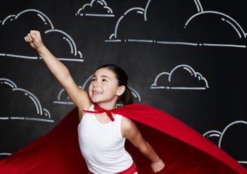 girl dressed as a superhero