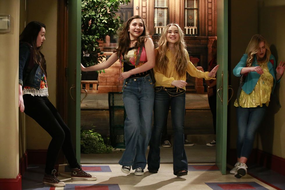 sabrina carpenter on the set of girl meets world