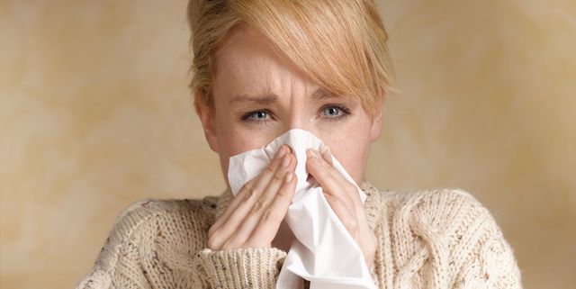 Girl with cold and flu