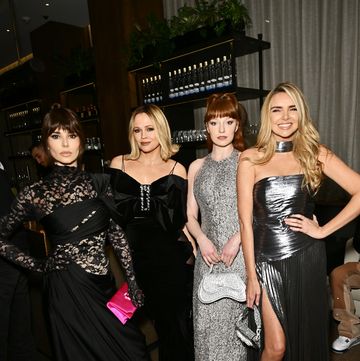 london, england february 19 l to r cheryl, kimberley walsh, nicola roberts and nadine coyle of girls aloud attend the perfect magazine and ami paris lfw party at dovetale at 1 hotel mayfair on february 19, 2024 in london, england photo by dave benettgetty images for perfect x ami
