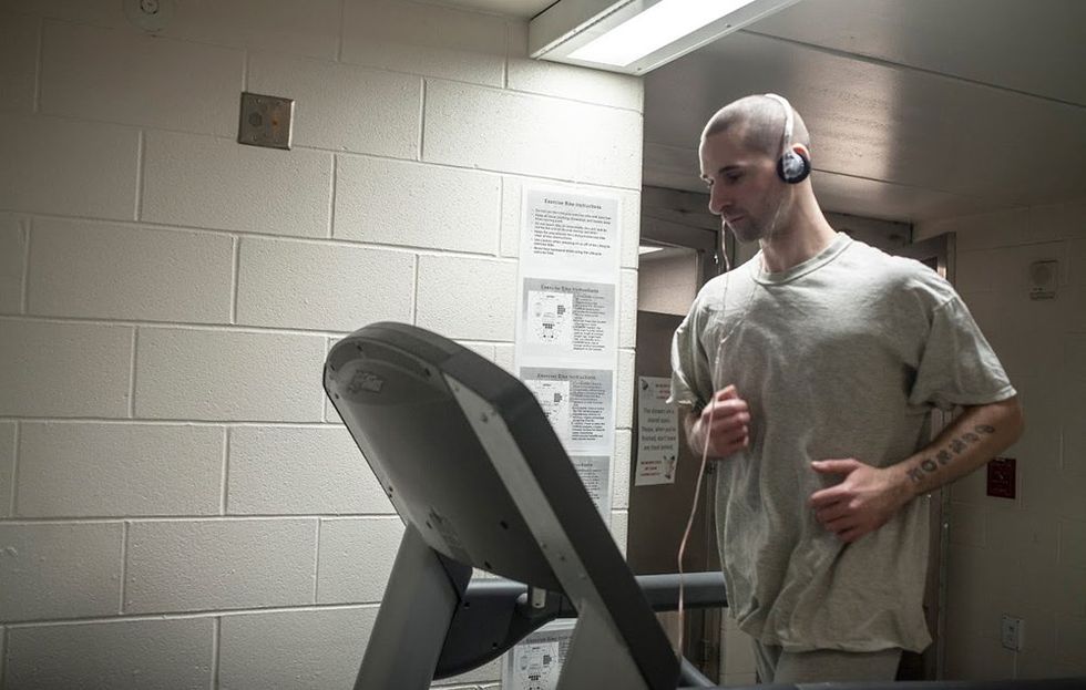 Keith Giroux on the treadmill