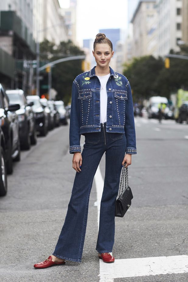Giubbino jeans street style New York