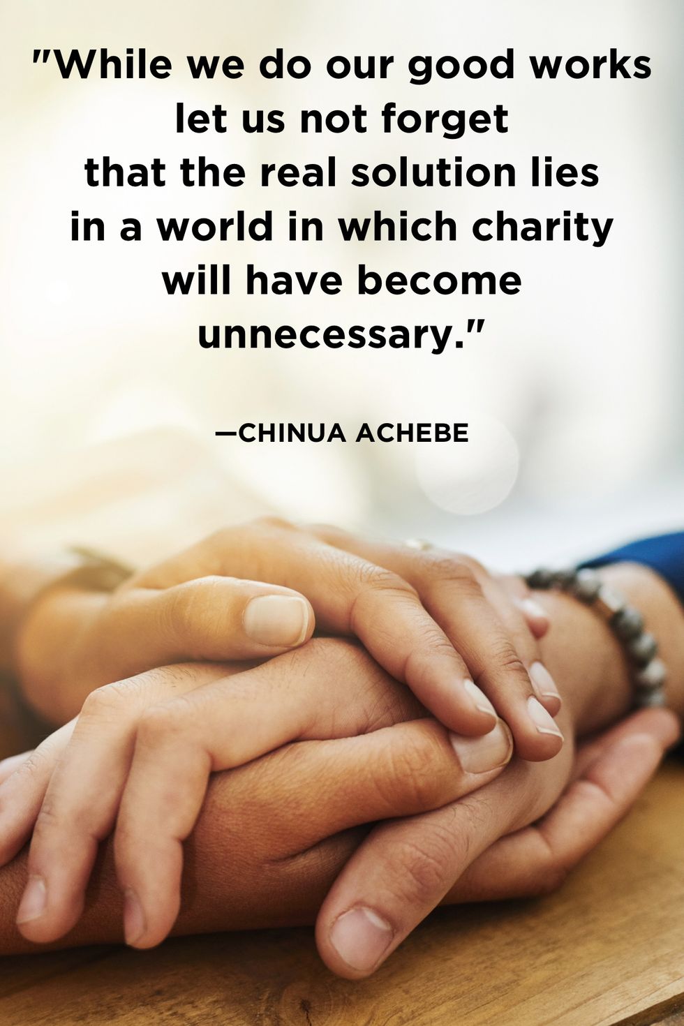 We can do all of the good deeds and charitable acts that we want