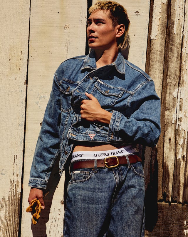 campanha de jeans simulado da Evan Guess