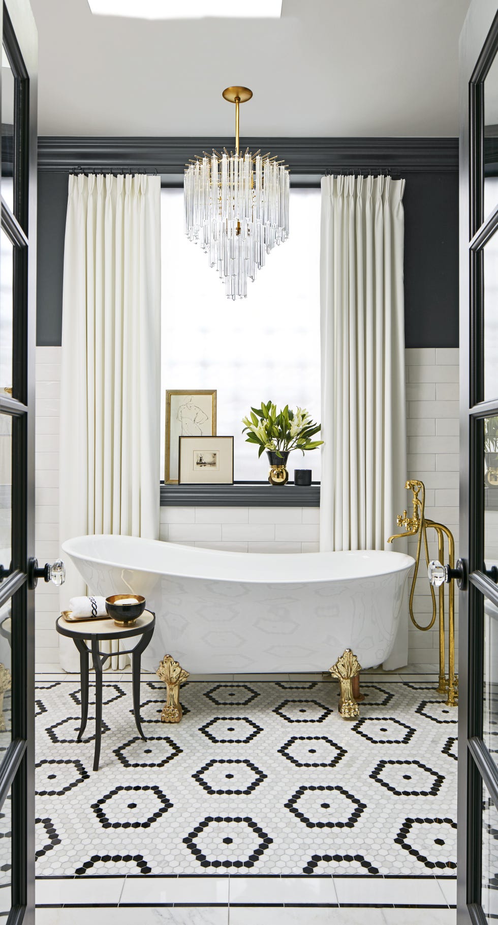 glam black bathroom