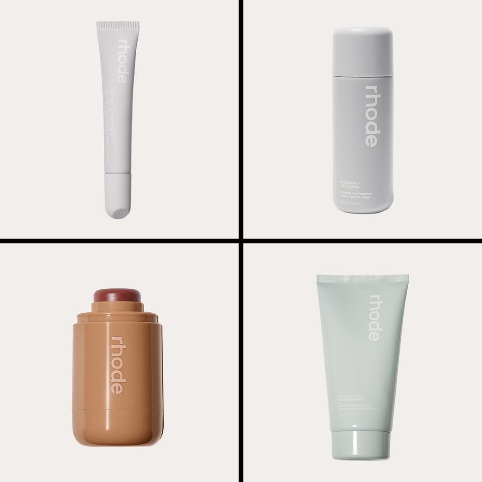 four skincare products arranged in a grid