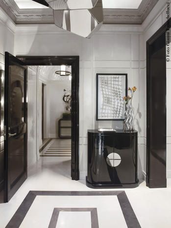 Room, Tile, Interior design, Ceiling, Property, Floor, Building, Architecture, Bathroom, Black-and-white, 