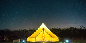 Tent, Sky, Night, Light, Camping, Star, Tree, Space, Landscape, World, 
