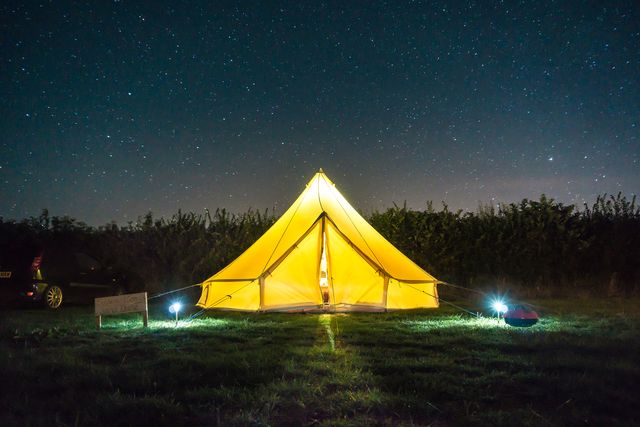 Tent, Sky, Night, Light, Camping, Star, Tree, Space, Landscape, World, 