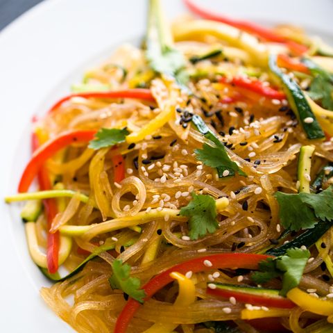 warm asian salad with cellophane noodles
