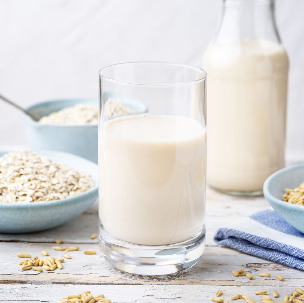glass of oat milk lactose free