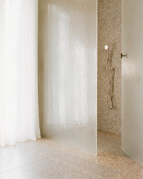 modern bathroom with glass enclosure