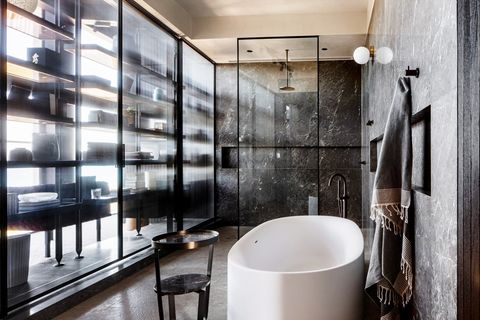 modern bathroom with glass shower