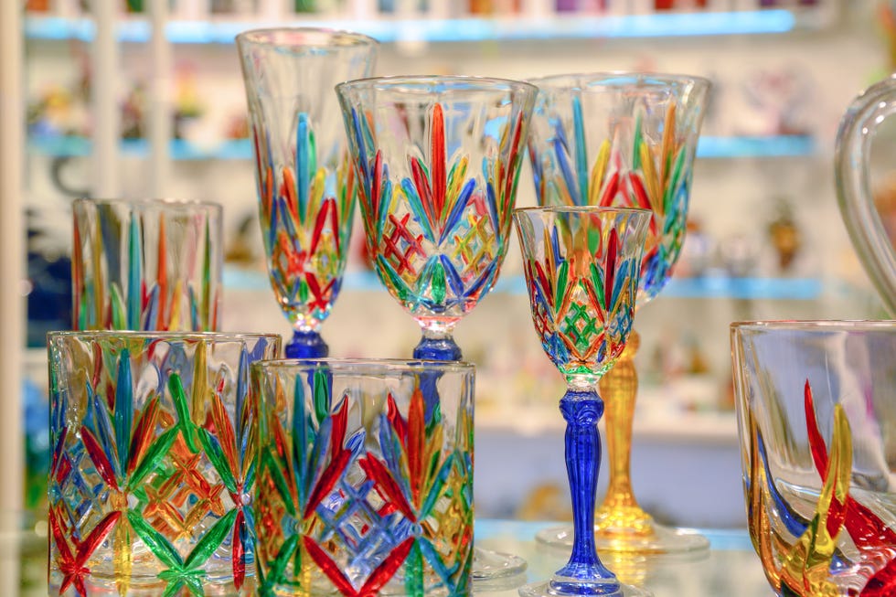 beautiful colorful murano glass in venice, italy