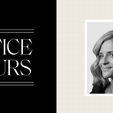 the office hours logo next to a black and white headshot of glennon doyle