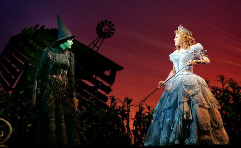 dress rehearsal of the musical wicked, a new production mounted specifically for southern california with eden espinosaleft as elphaba, megan hilty as glinda, in the show  photo by lawrence k holos angeles times via getty images