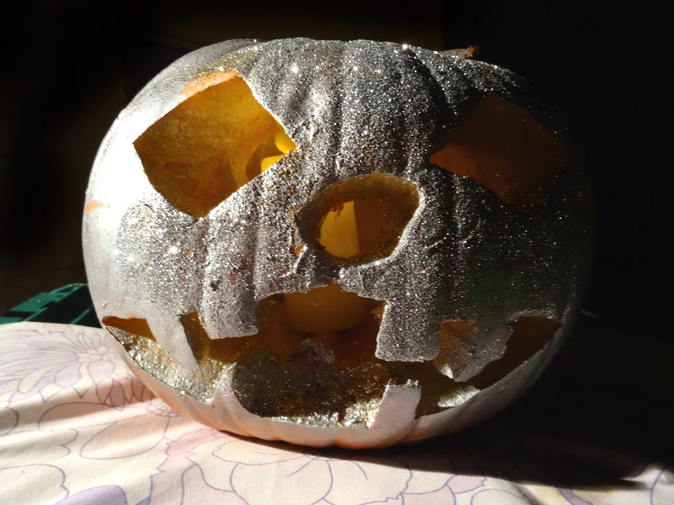 silver glitter pumpkin