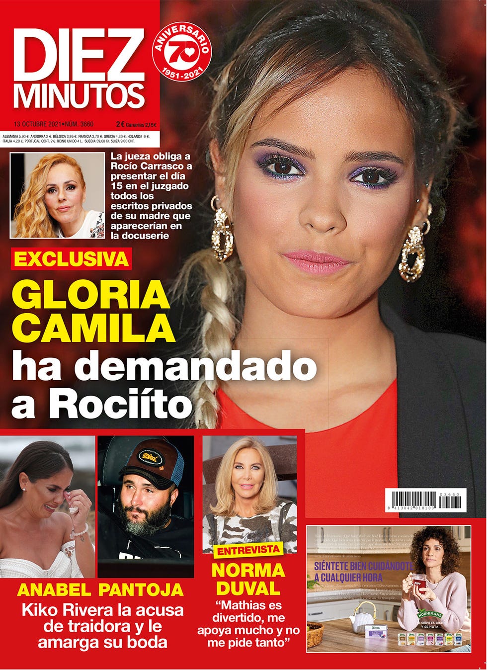 portada diez minutos 3660 gloria camila demanda a rocío carrasco