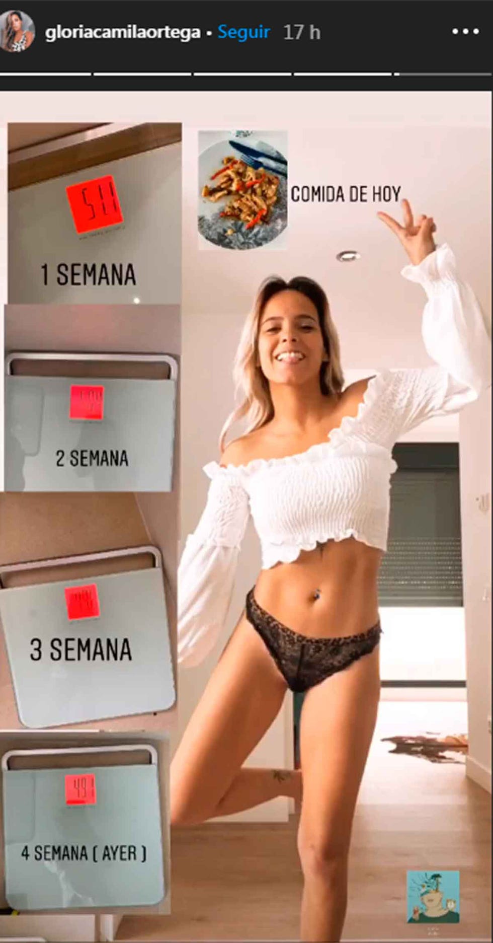 gloria camila ortega comparte los secretos de su dieta