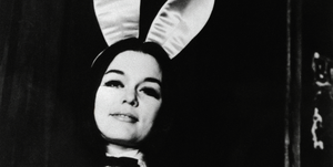 gloria steinem wearing playboy bunny costume