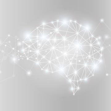 Glowing ai brain network. Vector illustration.