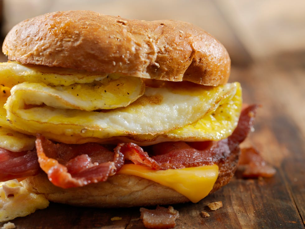 gluten free bagel, breakfast sandwich